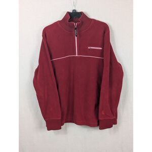 Athleta Forever Fleece 1/4 (Quarter) Zip Sweater Red Women's Size Medium